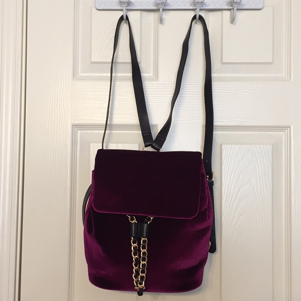 Steve Madden Purple Velvet Backpack